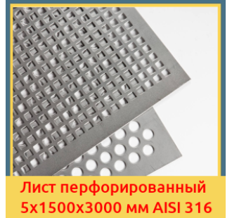 Лист перфорированный 5х1500х3000 мм AISI 316 в Бишкеке