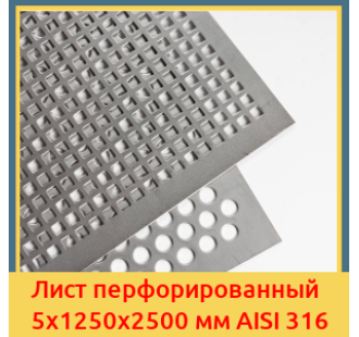 Лист перфорированный 5х1250х2500 мм AISI 316 в Бишкеке