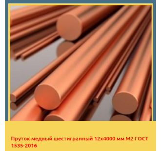 Пруток медный шестигранный 12х4000 мм М2 ГОСТ 1535-2016 в Бишкеке